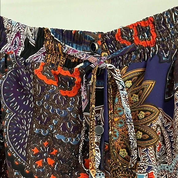 Anthropologie Vanessa & Virginia Petalled Paisley Button Front belted Maxi Skirt - Picture 6 of 12